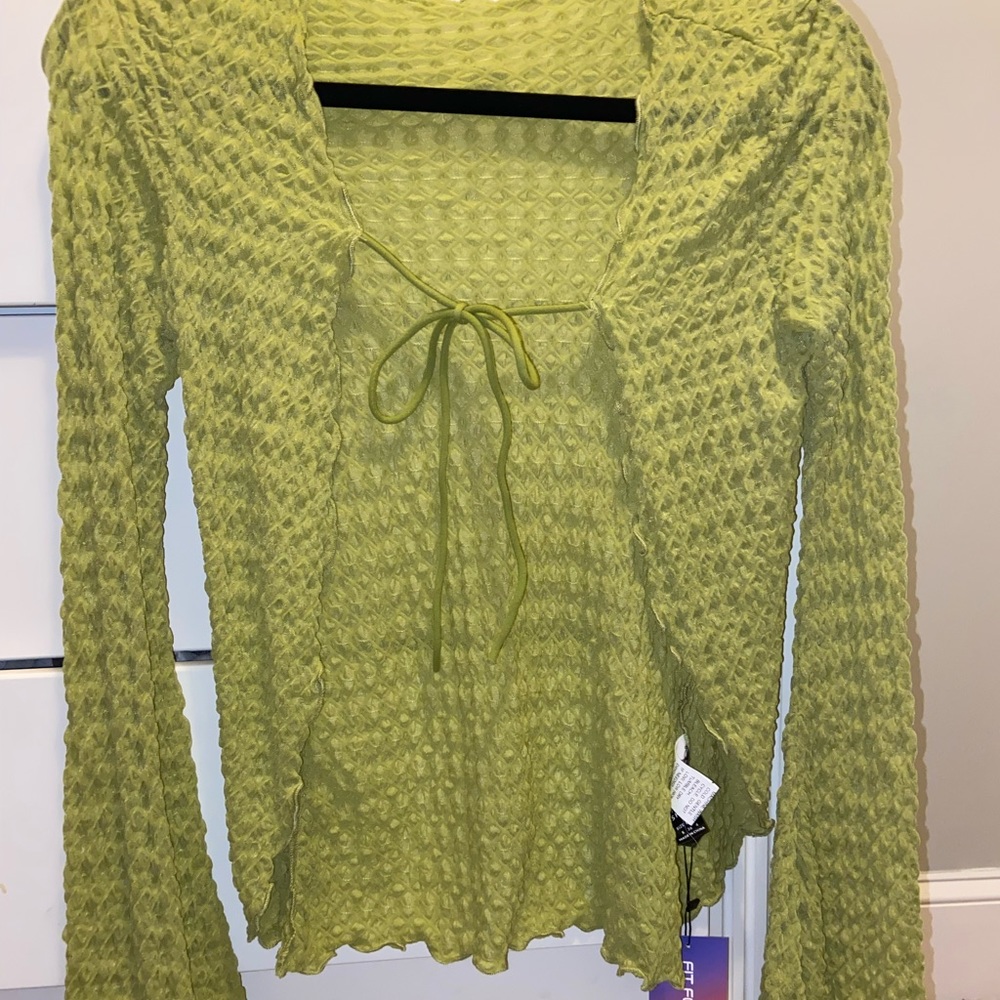 shein green blouse